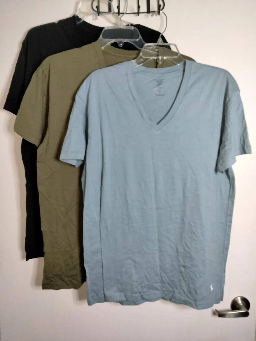 Polo Ralph Lauren (Size L) Men's Pale Blue 100% Cotton V-Neck SS Casual T-shirt